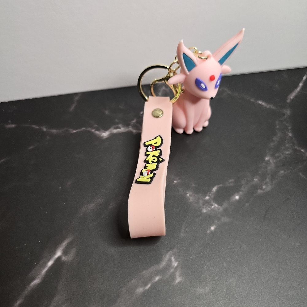 Espeon Pokemon Keychain- Vinyl Figure Charm - Picture 2 of 3
